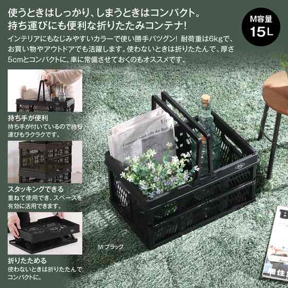 折りたたみコンテナＭ　ブラック